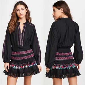 MISA Manuela Eyelet Mini Dress in Black